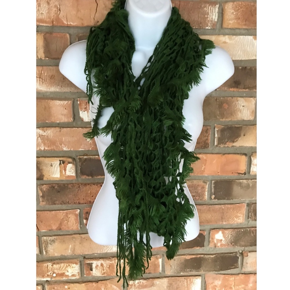 Ruffly Knit Crochet Scarf